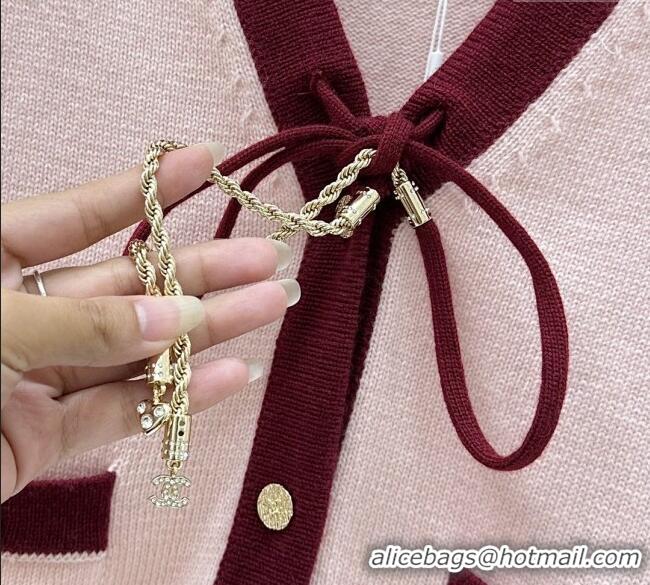 ​Affordable Price Chanel Cashmere Knit Cardigan 0716 Pink 2025