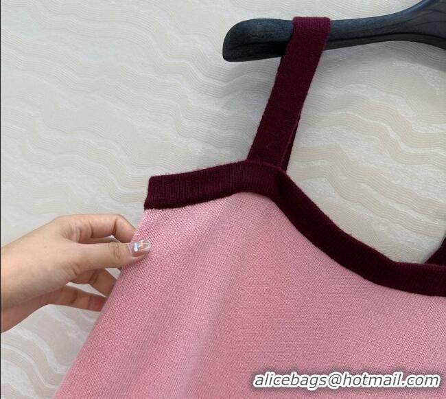 Luxury Cheap Chanel Cashmere Knit Dress 0716 Pink 2025