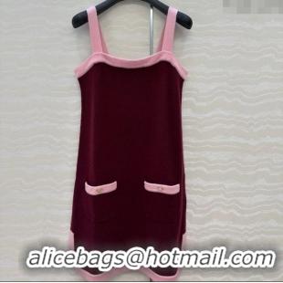 Trendy Design Chanel Cashmere Knit Dress 0716 Dark Burgundy 2025