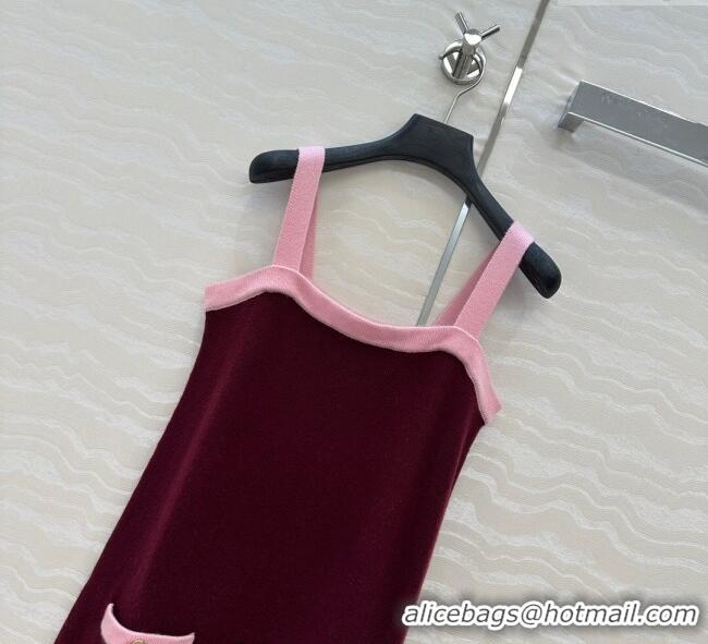 Trendy Design Chanel Cashmere Knit Dress 0716 Dark Burgundy 2025