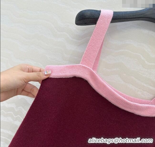 Trendy Design Chanel Cashmere Knit Dress 0716 Dark Burgundy 2025