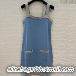 Well Crafted Chanel Cashmere Knit Dress 0716 Blue 2025