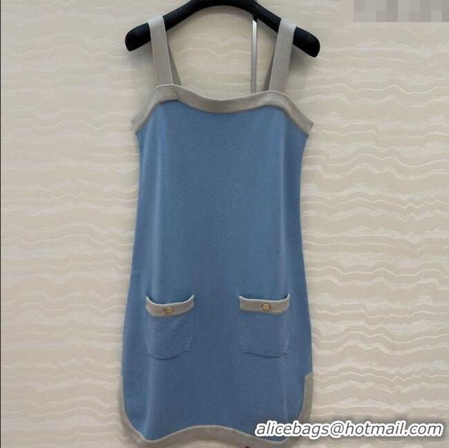 Well Crafted Chanel Cashmere Knit Dress 0716 Blue 2025