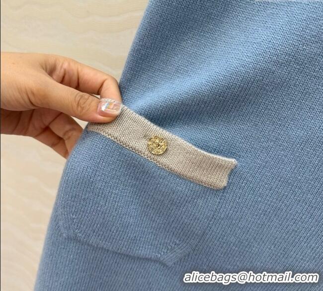 Well Crafted Chanel Cashmere Knit Dress 0716 Blue 2025