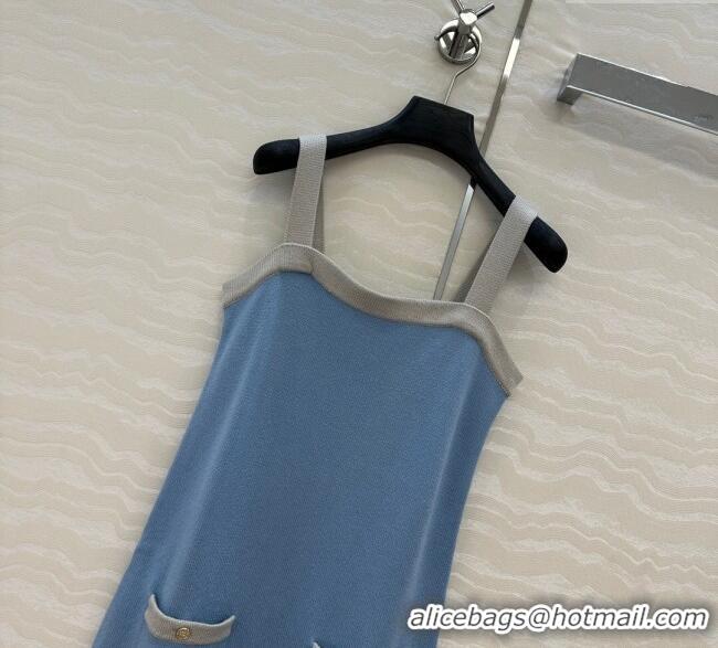 Well Crafted Chanel Cashmere Knit Dress 0716 Blue 2025