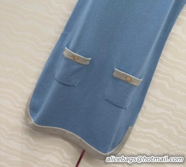 Well Crafted Chanel Cashmere Knit Dress 0716 Blue 2025