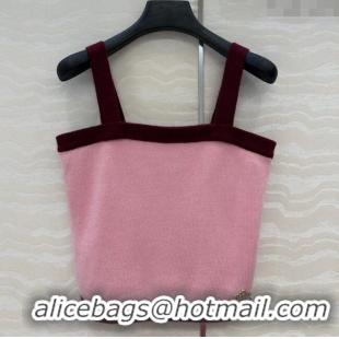 Famous Brand Chanel Cashmere Knit Vest 071602 Pink 2025