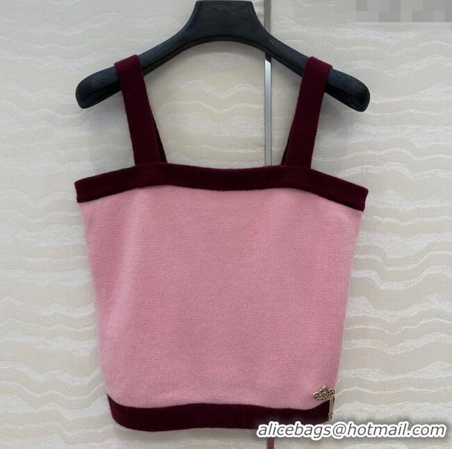 Famous Brand Chanel Cashmere Knit Vest 071602 Pink 2025