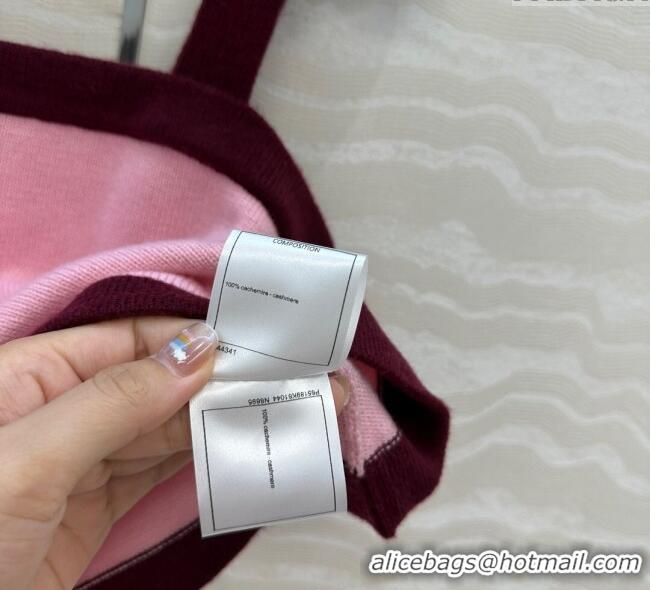 Famous Brand Chanel Cashmere Knit Vest 071602 Pink 2025