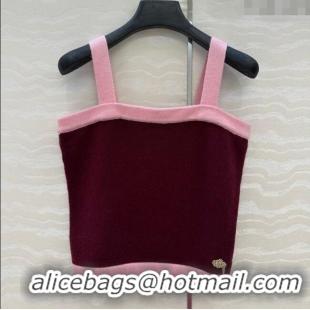 Luxury Discount Chanel Cashmere Knit Vest 071602 Dark Burgundy 2025