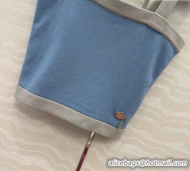 ​Best Product Chanel Cashmere Knit Vest 071602 Blue 2025
