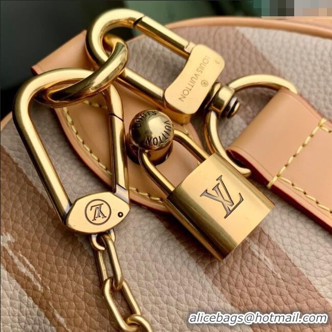 Buy Discount Louis Vuitton Speedy P9 Bandouliere 30 Bag in Stripe Calf Leather M14064 Beige 2025