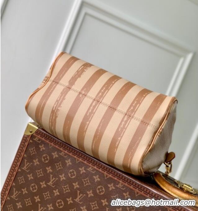 Buy Discount Louis Vuitton Speedy P9 Bandouliere 30 Bag in Stripe Calf Leather M14064 Beige 2025