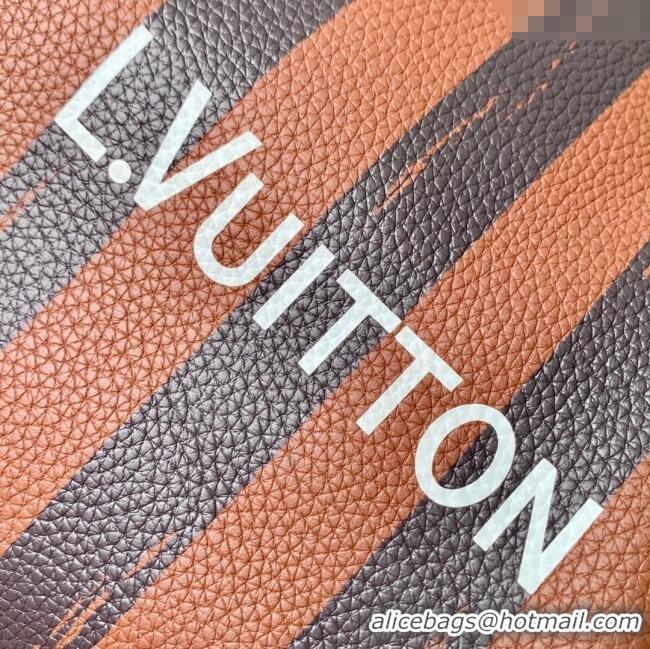 Top Quality Louis Vuitton Speedy P9 Bandouliere 30 Bag in Stripe Calf Leather M14064 Brown 2025