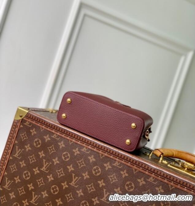 Grade Design Louis Vuitton Capucines Mini Bag in Taurillon Leather M25893 Burgundy 2025