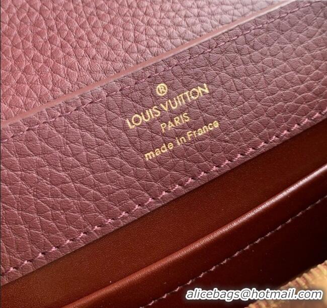 Grade Design Louis Vuitton Capucines Mini Bag in Taurillon Leather M25893 Burgundy 2025