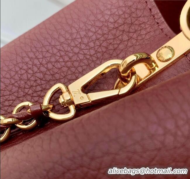 Grade Design Louis Vuitton Capucines Mini Bag in Taurillon Leather M25893 Burgundy 2025