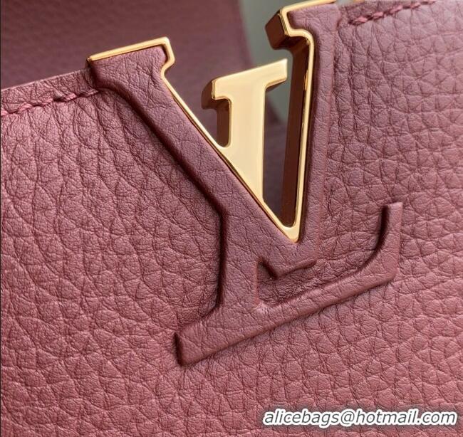 Grade Design Louis Vuitton Capucines Mini Bag in Taurillon Leather M25893 Burgundy 2025