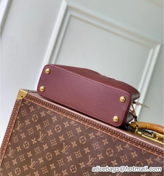 Top Quality Louis Vuitton Capucines BB Bag in Taurillon Leather M25893 Burgundy 2025