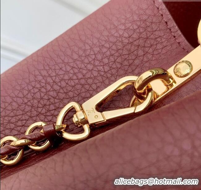 Top Quality Louis Vuitton Capucines BB Bag in Taurillon Leather M25893 Burgundy 2025