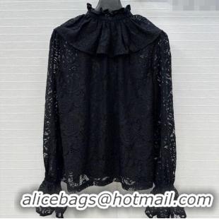 Most Popular Chanel Lace Shirt 0717 Black 2025