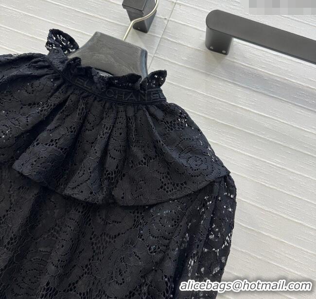 Most Popular Chanel Lace Shirt 0717 Black 2025