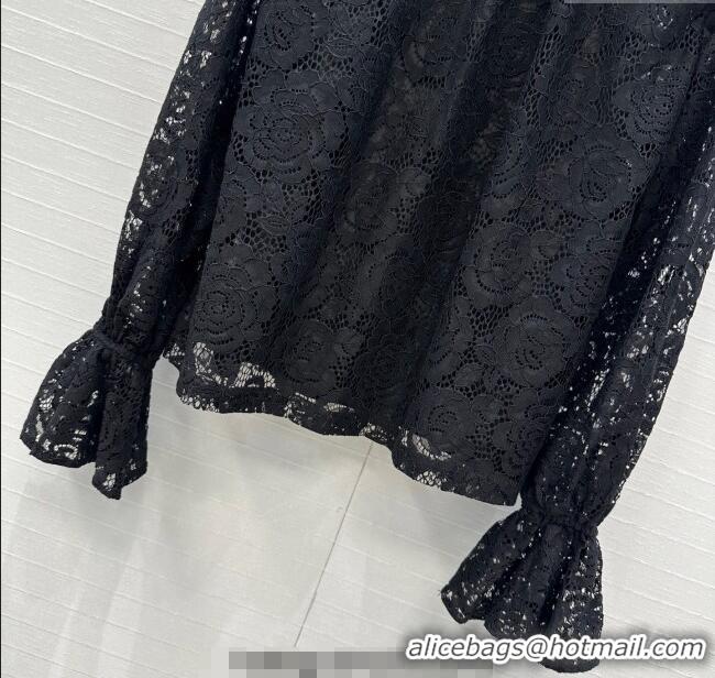 Most Popular Chanel Lace Shirt 0717 Black 2025