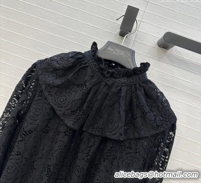 Most Popular Chanel Lace Shirt 0717 Black 2025