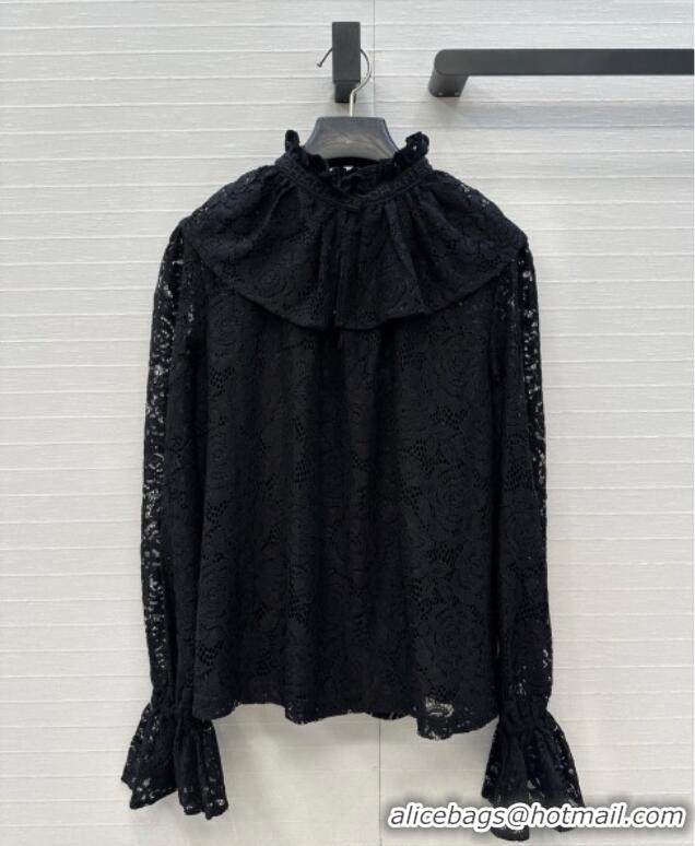 Most Popular Chanel Lace Shirt 0717 Black 2025
