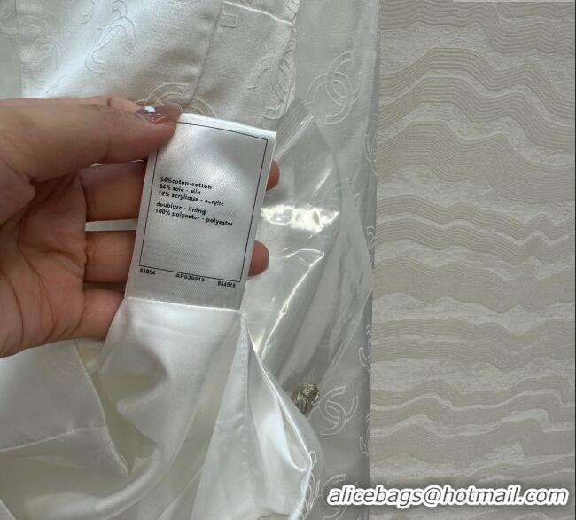 Good Product Chanel CC Allover Jacket 0717 White 2025