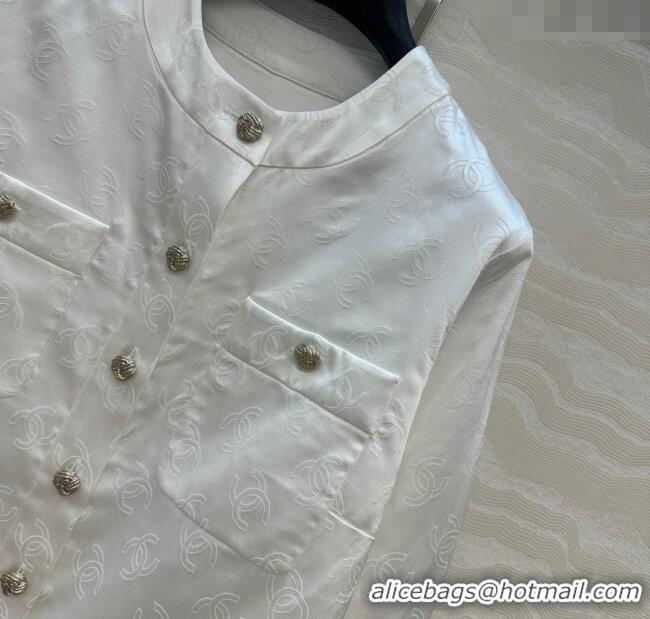 Good Product Chanel CC Allover Jacket 0717 White 2025
