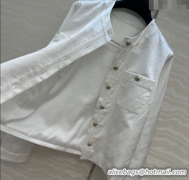 Good Product Chanel CC Allover Jacket 0717 White 2025