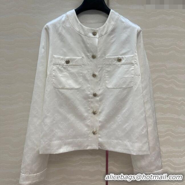 Good Product Chanel CC Allover Jacket 0717 White 2025