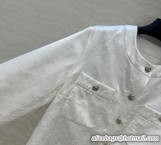 Good Product Chanel CC Allover Jacket 0717 White 2025