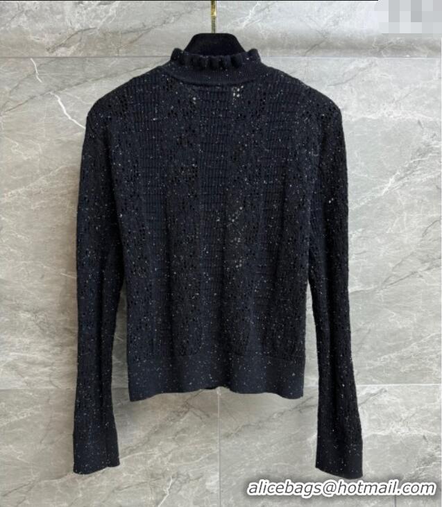 Buy Grade Chanel Cashmere Cardigan 0717 Black 2025