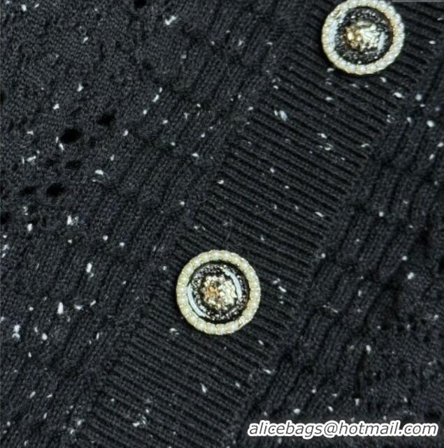Buy Grade Chanel Cashmere Cardigan 0717 Black 2025