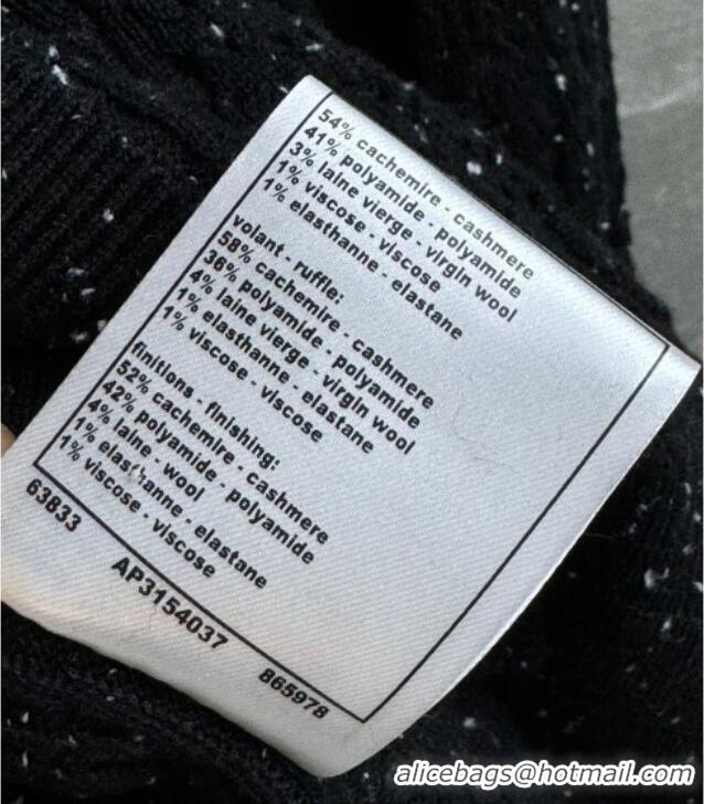 Buy Grade Chanel Cashmere Cardigan 0717 Black 2025