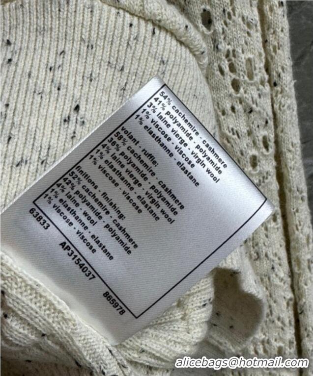 Luxury Cheap Chanel Cashmere Cardigan 0717 White 2025