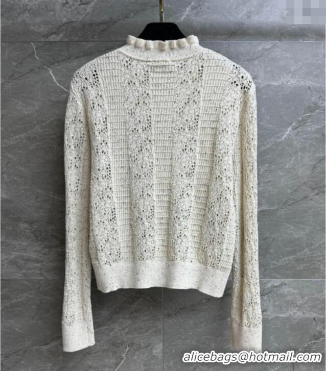 Luxury Cheap Chanel Cashmere Cardigan 0717 White 2025