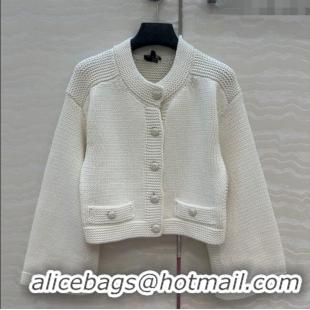 Reasonable Price Chanel Knit Short Cardigan 0717 White 2025