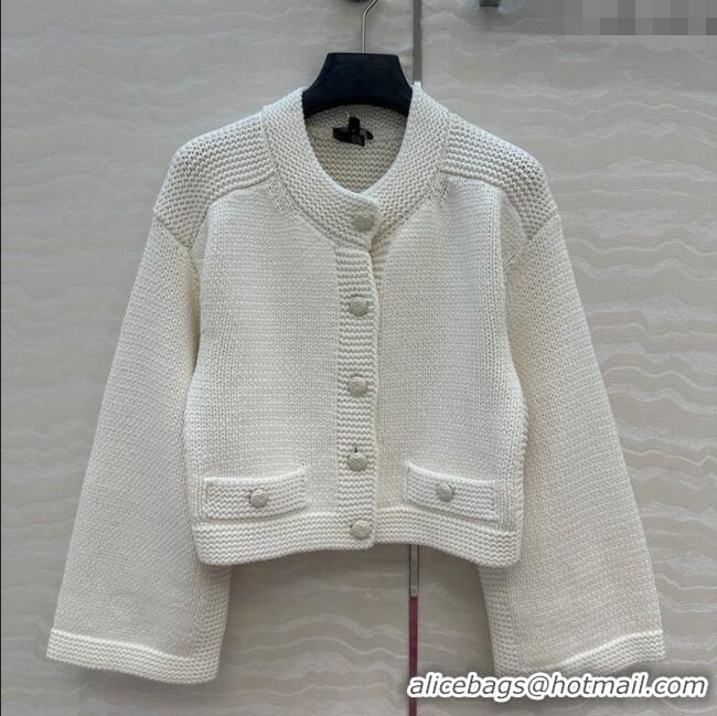 Reasonable Price Chanel Knit Short Cardigan 0717 White 2025