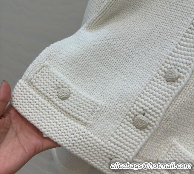 Reasonable Price Chanel Knit Short Cardigan 0717 White 2025