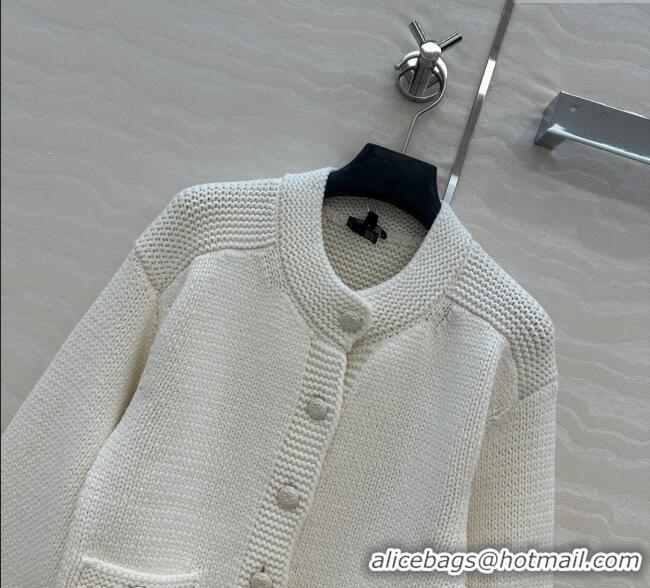 Reasonable Price Chanel Knit Short Cardigan 0717 White 2025