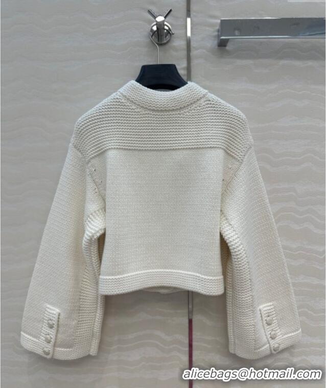 Reasonable Price Chanel Knit Short Cardigan 0717 White 2025