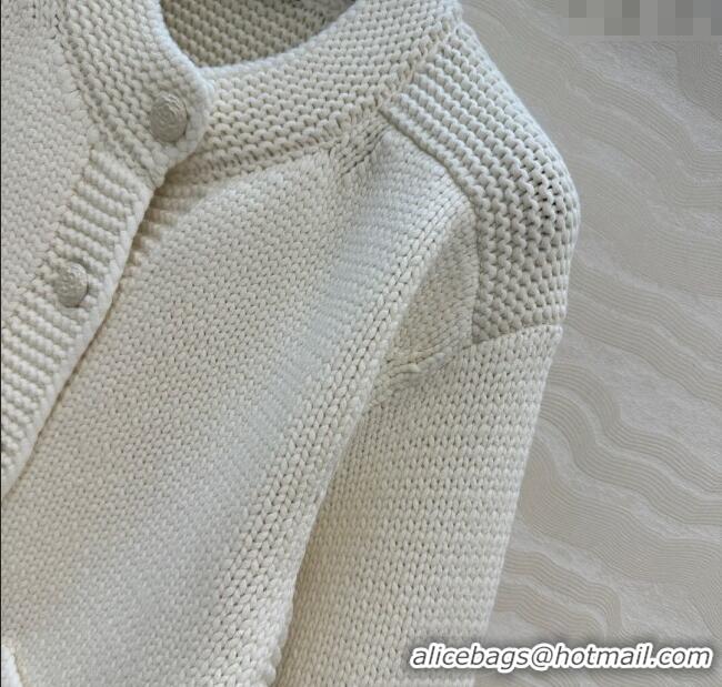 Reasonable Price Chanel Knit Short Cardigan 0717 White 2025