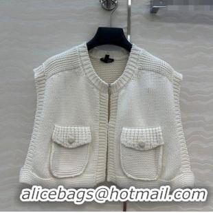 Super Quality Chanel Knit Short Vest 0717 White 2025