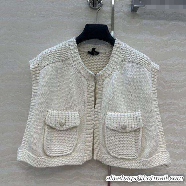 Super Quality Chanel Knit Short Vest 0717 White 2025