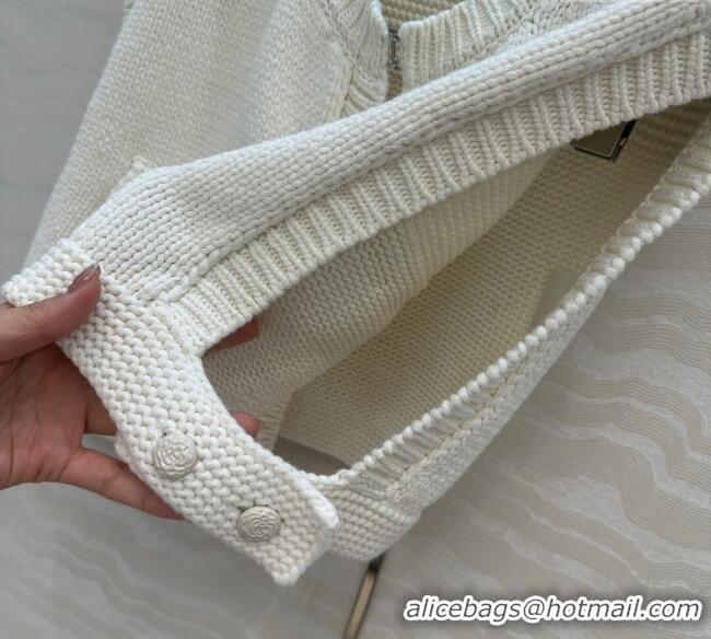 Super Quality Chanel Knit Short Vest 0717 White 2025