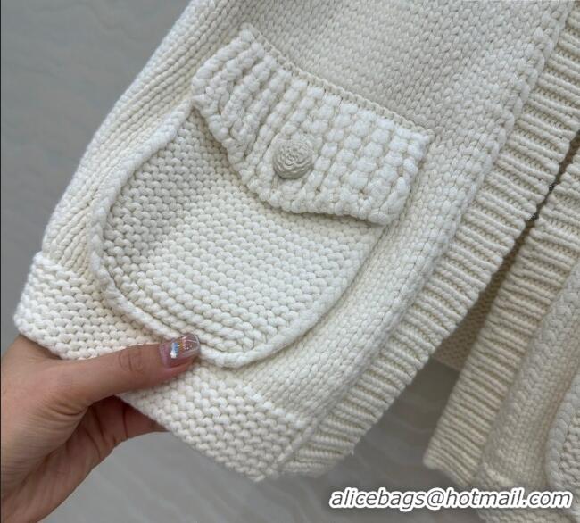 Super Quality Chanel Knit Short Vest 0717 White 2025