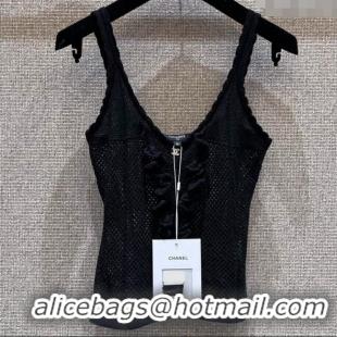 Buy Cheap Chanel Knit Vest with Flouncing 0717 Black 2025
